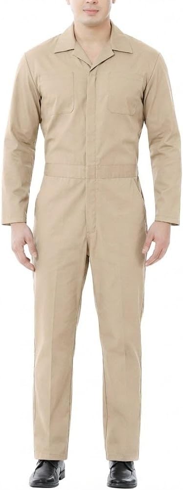 Coverall for Men Long Sleeve, Mechanic Jumpsuit Work Coverall Zip-front