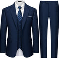 Mens Two Button 3-Piece Suits Slim Fit Tuxedo Set with Blazer Jacket Vest & Pants for Wedding Prom Business