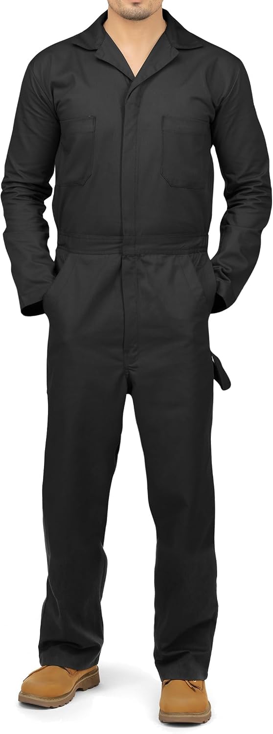 Men’s Twill Coverall Relaxed Fit Long Sleeve Utility Work Wear