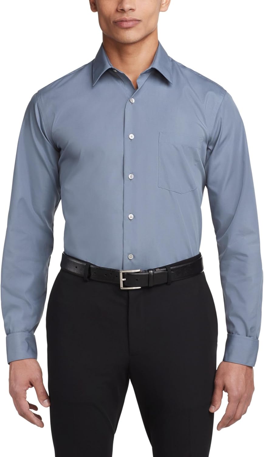 Men's Dress Shirt Fitted Poplin Solid