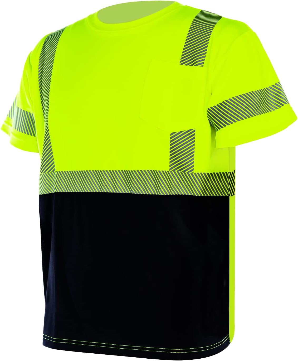 Hi Vis Reflective Safety Shirts for Men ANSI Class 3 High Visibility Construction Work T Shirt(Yellow,2XL)