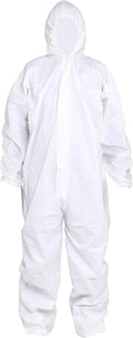 Pack of 5 Disposable Protective Coverall with Hood, Elastic Cuff for Spray Painting Cleaning Work,Breathable & Durable