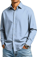 Men's Long Sleeve Button Down Shirt, Casual Slim Fit Dress Shirt for Business and Daily Wear