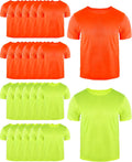 24 Pcs Hi Vis T-Shirts for Men Bulk Safety Construction Workwear Unisex Quick Dry Breathable Moisture Wicking Shirts