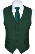 Men's Suit Vest Business Suit Vests for Men Formal Slim Fit Solid Wedding Dress Waistcoat for V-Neck Tuxedo Vest