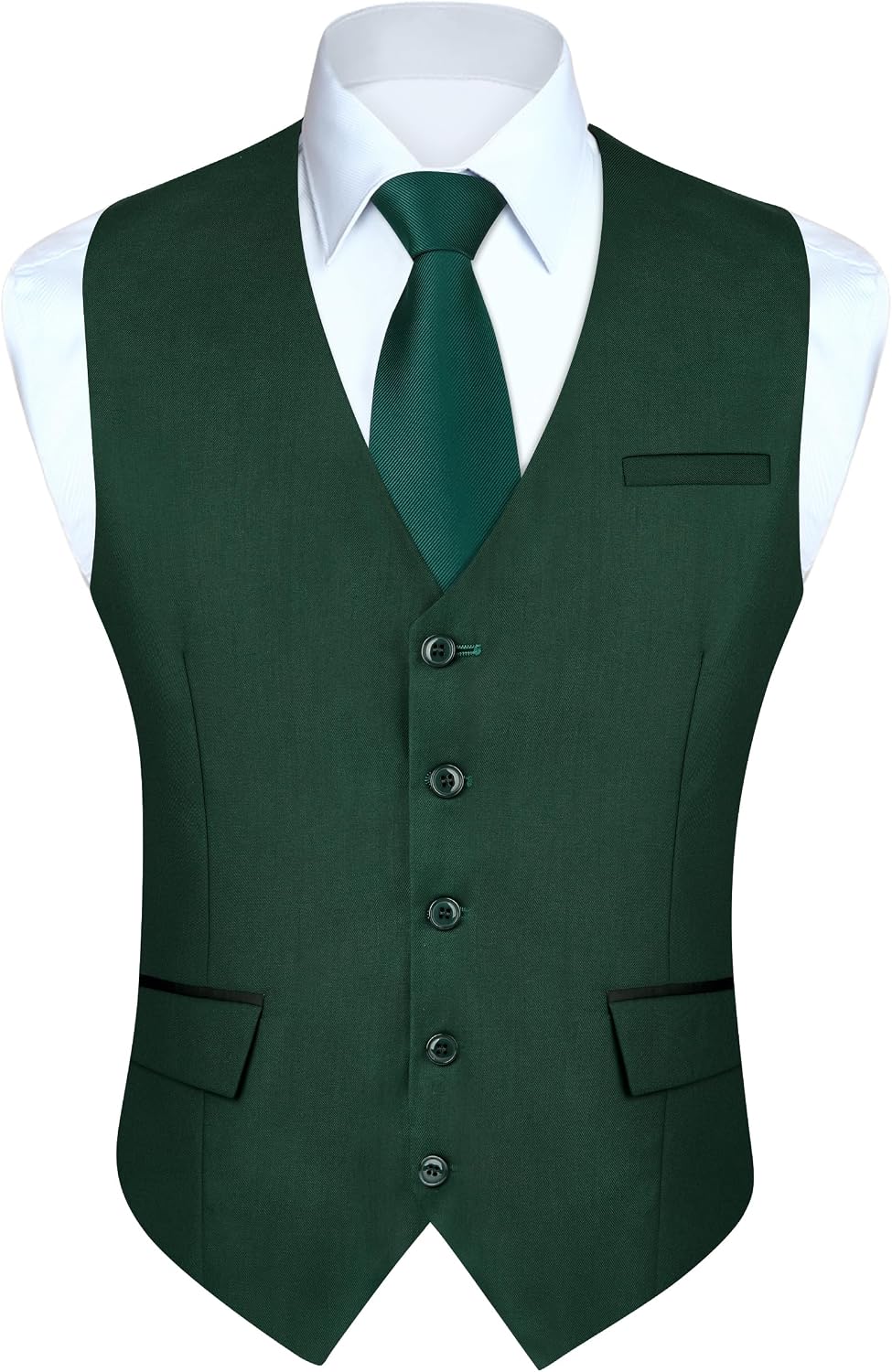 Men's Suit Vest Business Suit Vests for Men Formal Slim Fit Solid Wedding Dress Waistcoat for V-Neck Tuxedo Vest