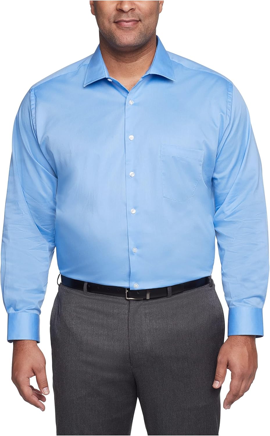 Mens Tall Fit Dress Shirt Flex Collar Stretch Solid (Big and Tall)
