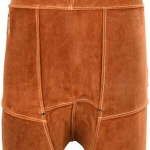 Leather Welding Apron Split Leg for Men - Spark Flame Heat Resistant Bib Protective Chaps - Heavy Duty Cowhide Pants