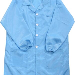Lab Coat Anti Static Clothing Science with Cuff Lapel Collar Wear Uniform Work for Men Women