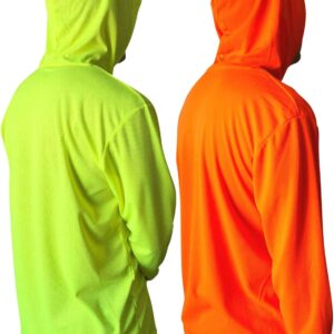 Hi Vis High Visibility T Shirt Long Sve Safety Construction Work Shirts with Hood